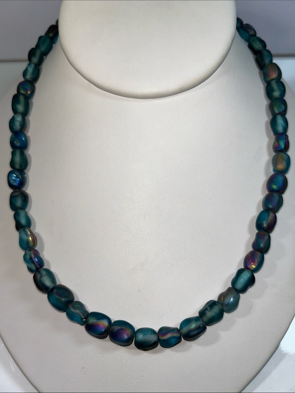 New Artisan Handmade Aurora Glass Beaded Necklace
